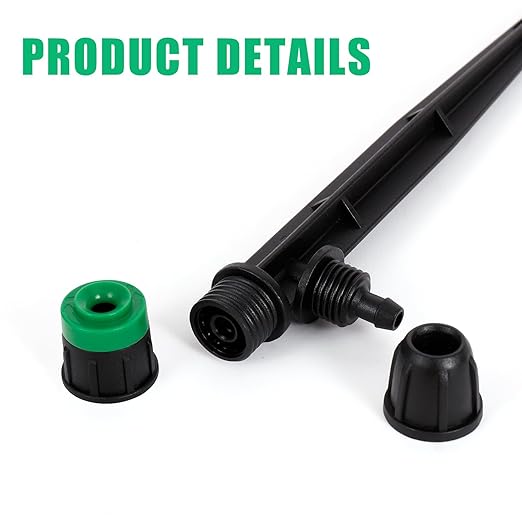 50pcs Drip Irrigation Emitters Sprayer for 1/4" Drip Irrigation Tubing Adjustable 360 Degree Water Flow Drippers on 6.5" Sturdy Stake with Lock Barbed Irrigation Drippers for Watering System