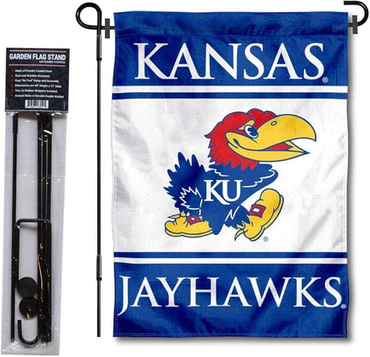 College Flags & Banners Co. Kansas Jayhawks Garden Flag with Stand Holder