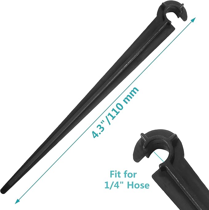240 Pcs Irrigation Drip Support Stakes for 1/4 Inch Drip Tubing, Tubing Hose Holder for Vegetable Gardens, Plants or Flower Beds