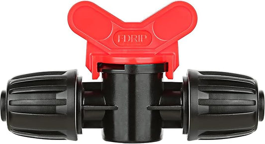 10pcs Drip Irrigation Tubing Fittings, In-Line Barbed Switch Valve For 1/2 Inch Drip Tubing(1/2" ID x 0.65" OD), Shut-Off/On Water Flow