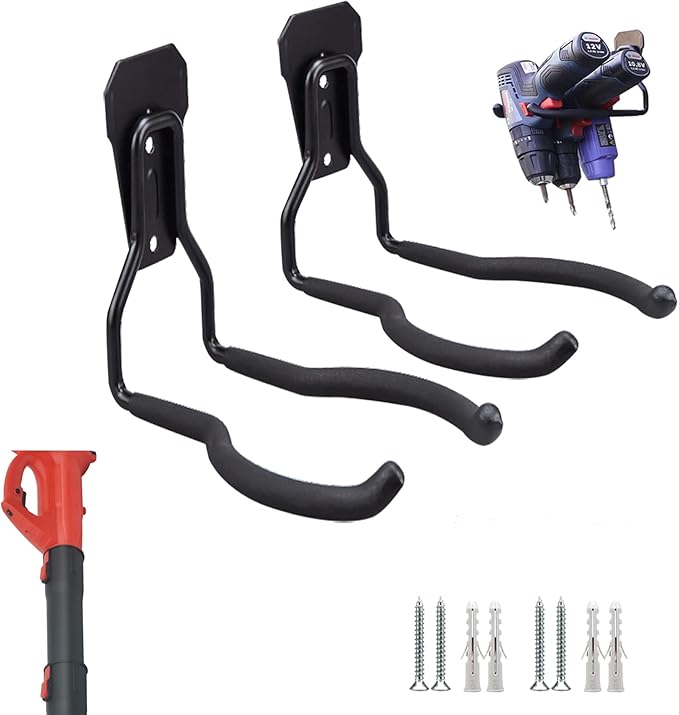 2Pcs Leaf Blower Hanger for Garage, Leaf Blower Rack for Garage, Leaf Blower Hanger for Wall, Leaf Blower Hooks for Garage, Perfect for Garage Wall Tool Organizers and Storage, No Blower (U-Type)