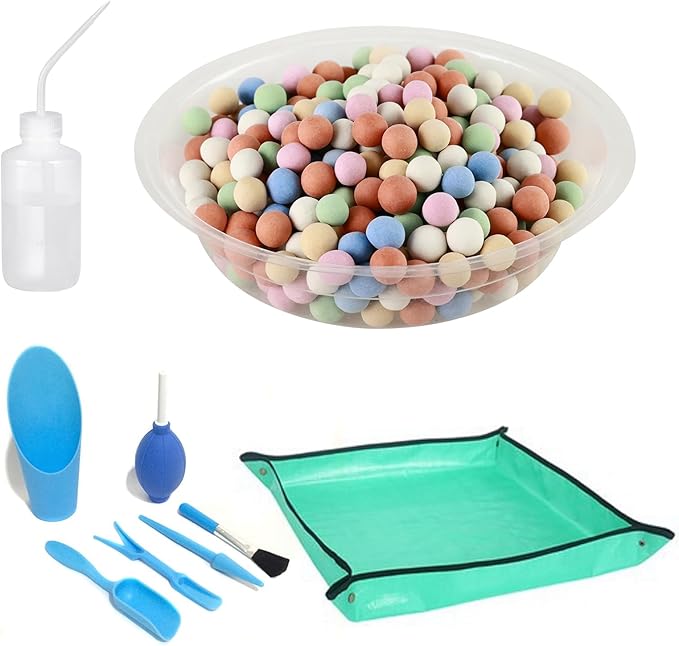 4lb LECA Clay Pebbles 8-10MM- Mixedcolor Clay Balls for Sucullent Plants, Leca Balls for Plants