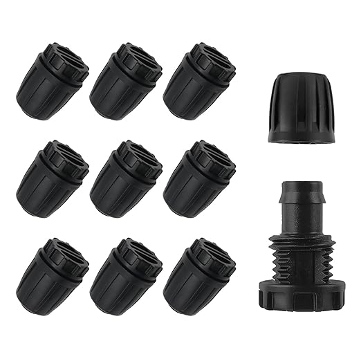 10Pcs 1/2 inch Drip Irrigation Fittings End Plugs Compatible with 16mm Connectors, Drip Irrigation Fittings End Caps for 1/2" ID x 0.63''~0.65" OD Drip Irrigation Tubing