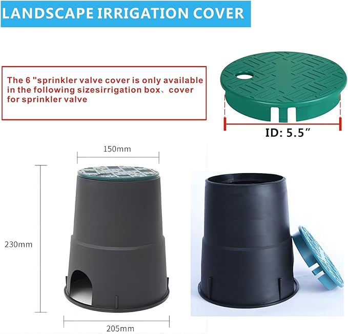 ID 5.5 "OD 6" Sprinkler Valve Cover Green Sprinkler Cover Irrigation Valve Box Cover 6 Inch Suitable for Greenhouse Cover for Sprinkler Valve Grass Sprinkler Box Cover Irrigation Box Lid