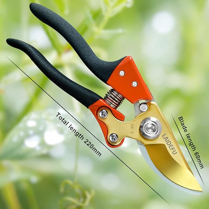 Garden Shears, Pruning Shears for Gardening Heavy Duty with Rust Proof Stainless Steel Blades, Garden Clippers Best Hand Pruners Ergonomic Gardening Tools (MJ-2)