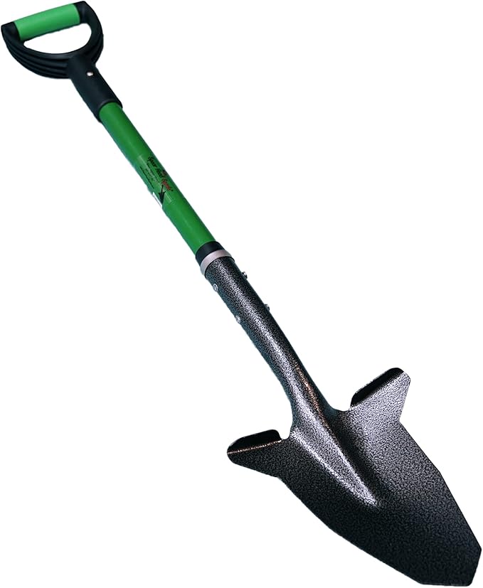 Gardening Shovel with Steel-Reinforced Fiberglass Handle, Cushioned D-Grip and Sharp, Hardened-Steel Blade, Award Winning Spade, Model SHFD3 Lime
