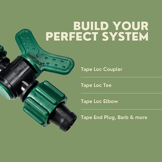 USA MADE - 5-PACK PREMIUM Drip Tape Irrigation Tubing Coupling (5/8" - 1/2" or .625" - .645") Universal Perma-Loc Connector Barbed Locking Fitting - Fits All Brands 16mm Drip Tape AG Tubing