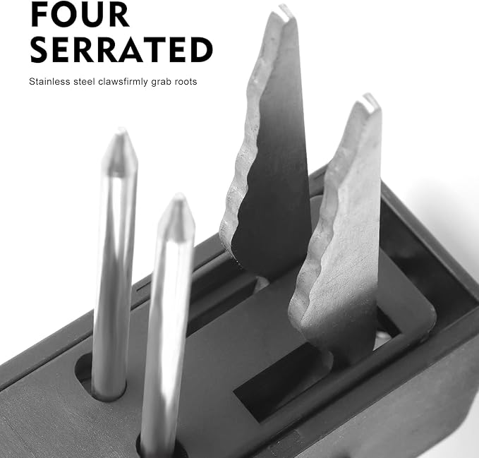 Stand Up Weed Puller,4-Claw Gardening Hand Weeding Tool with 39.4" Long Handle and 4 High-Strength Stainless Steel Claws,Dandelion Weeder,Easily Weeding Without Bending, Pulling, or Kneeling.