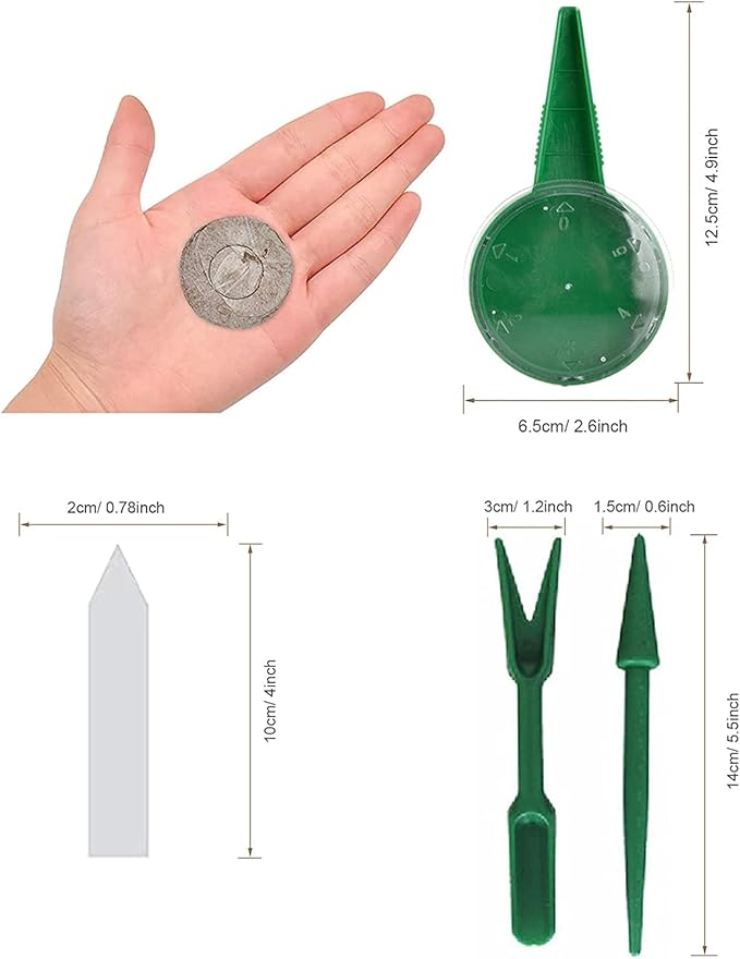 Woohome 150 PCS Peat Pellets Seeding Soil with Plant Label, Nutrient Block Compressed Peat Block, Plastic Plant Tags and Loose Soil Tool for Indoor Outdoor Gardening Seedling Transplanting Growing