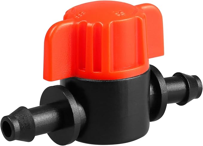 1/4" Drip Irrigation Valve：25 Pack Drip Irrigation Shut Off Switch Valve Fits 1/4 Inch Drip Irrigation Tubing Drip Line Cut Off Valve for Garden Lawn Irrigation System