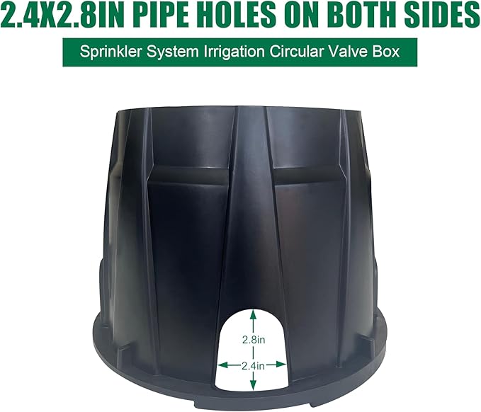 3 Pcs 10 In Sprinkler Valve Boxes, Durable PP Round Irrigation Valve Box for Garden Yard Outdoor Lawn Grassland Ground Farm, Green&Black Water Meter Box