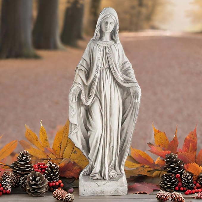 Virgin Mary Statue, Outdoor Garden Religious Decorations, Outdoor Mother Mary Statue, Garden Sculptures & Statues for Home Yard Patio Lawn Deck Hallway