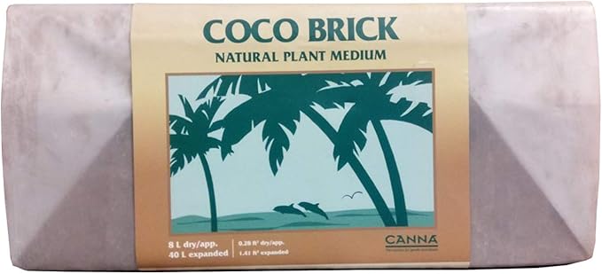 Canna Coco Brick 40L Expandable Natural Plant Medium Soil Substrate, 40 Liter Expanded - 8 Liter Dry, Reusable (2)