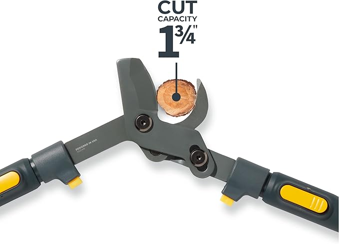 Woodland Tools Co. Heavy Duty Extendable Lopper – 25"-37" Telescoping Handles, LeverAction Mechanism, 1.75" Cut Capacity, Ideal for Tree and Branch Trimming