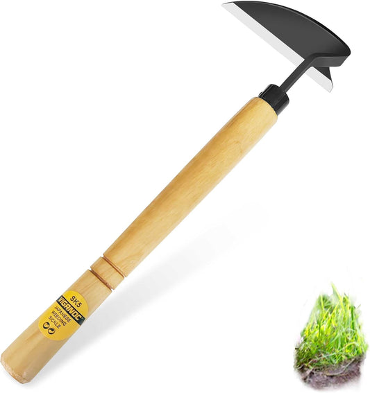 Japanese Wide Blade Garden Tool - Premium Quality Hand Hoes/Weeding Sickle is Very Sharp for Quick Work
