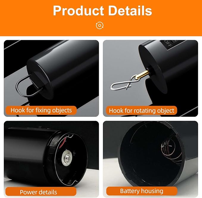 4 Pack Wind Spinner Motor Hanging Display Motor Battery Operated 20 RPM Rotating Motor Multi-Purposes for Wind Spinner Mobile Yard Decor Hanging Ornament Outdoor Sculptures-Medium Speed (4 Pcs Black)