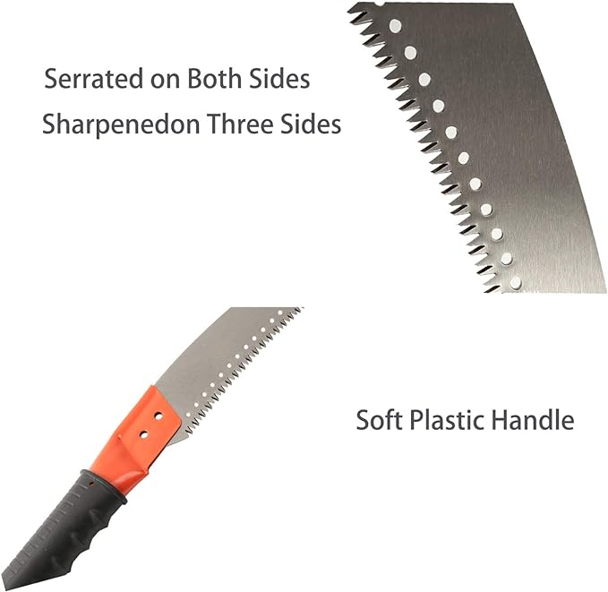 HOSKO 14FT Pole Saw for Tree Trimming, Long Extension Pruning Saw, Blade Tree Trimmer Pole, Manual Pole Cutter for, Yard Garden and Patios Trees Branches Cutting