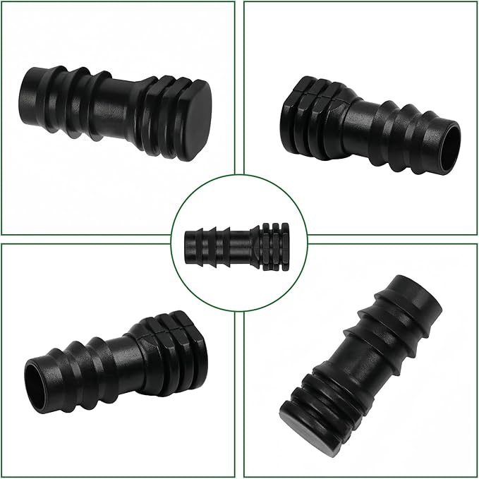 13 Pcs Drip Irrigation Fittings End Cap 1/2 Inch, In-Line Barbed Plug End Connector For 1/2 Inch Drip Tubing 13mm ID Drip Line End Parts For Garden Irrigation Systems