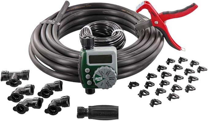 Orbit 61014 Garden Box Drip Irrigation Drip Watering Kit with 1-Outlet Digital Hose Faucet Sprinkler Timer