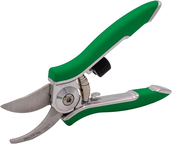 Dramm ColorPoint Stainless Steel Compact Garden Pruning Shears, Hand Pruner, Garden Clippers, with Heavy Duty Blade and Easy grip Handle, Green
