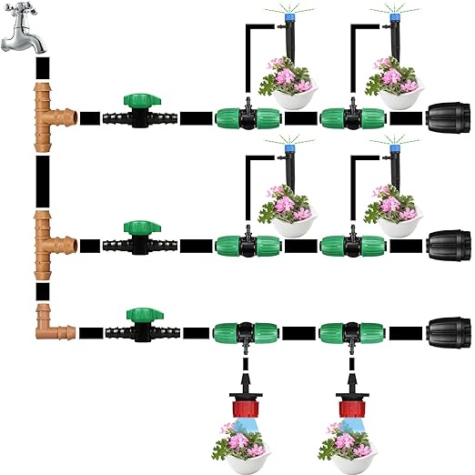 1/2 Inch Drip Irrigation Barbed Valve, 8 Pack 1/2" Drip Barbed Shut Off Valves for 1/2 in. Drip Irrigation Tubing (.570-. 620" ID), 1/2" in-Line Cut Off Switch Valves for Drip Sprinkler System