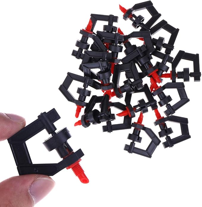 100Pcs G Type 360° Micro Rotary Tripod Nozzle Sprinklers Head Refractive Misting Irrigation Plant Rotating Refraction Sprinkler Atomizing Nozzle Lawn Watering Dripper System Garden Sprayer Atomizer