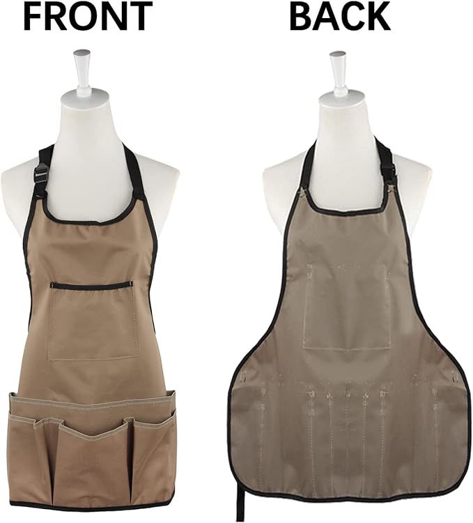 PATILWON Gardening Apron with Large Pockets for Women, 14 Pockets Waterproof Tool Apron, Work Apron Heavy Duty, Size M to XL