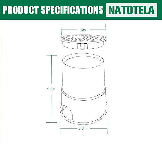 12 Sets Durable PP Valve Boxes-Anti Slip 6 In Circular Sprinkler Valve Box, Plastic Round Irrigation Valve Box for Garden Yard Outdoor Lawn Grassland Ground Farm,Green&Black Water Meter Box