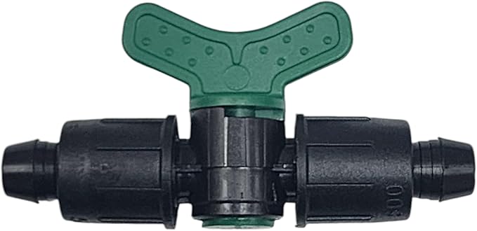 USA Made - 5 PACK Premium 1/2 Inch Drip Tape Irrigation Tubing 16mm Shut Off Valve Universal Perma-Loc Connector Barbed Locking Fitting - Fits All Brands Rainbird, Netafim, Etc. 16mm