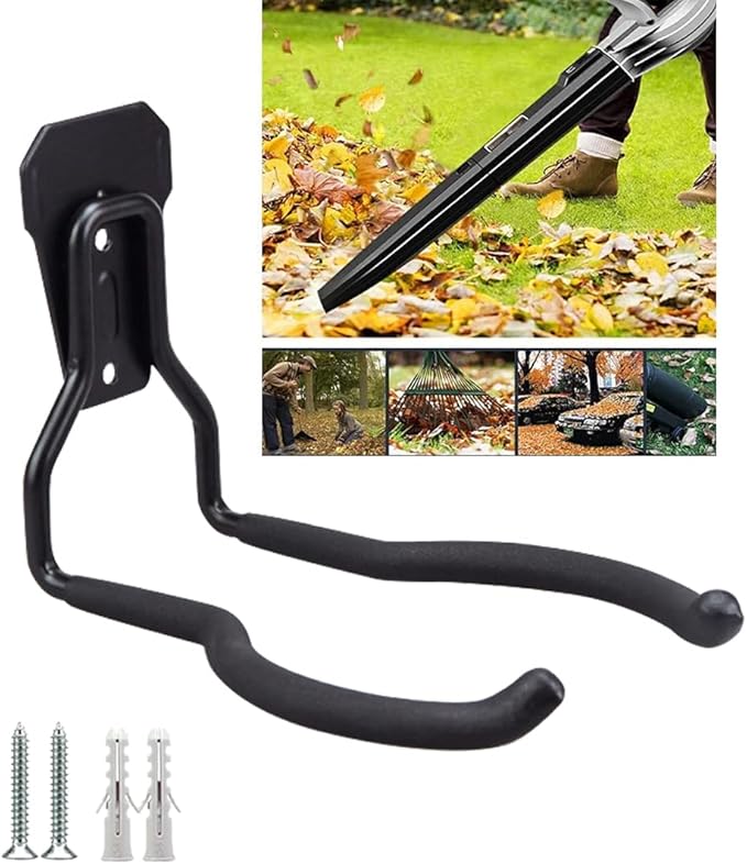 2Pcs Leaf Blower Hanger for Garage, Leaf Blower Rack for Garage, Leaf Blower Hanger for Wall, Leaf Blower Hooks for Garage, Perfect for Garage Wall Tool Organizers and Storage, No Blower (U-Type)