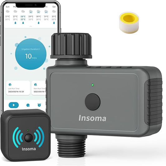 WiFi Sprinkler Timer, WiFi Water Timer for Garden, Smart Hose Timer with WiFi Hub Support 2.4GHz, App/Voice Control Work with Alexa & Google Assistant, Rain Delay & Manual Watering,for Yard Lawn Plant