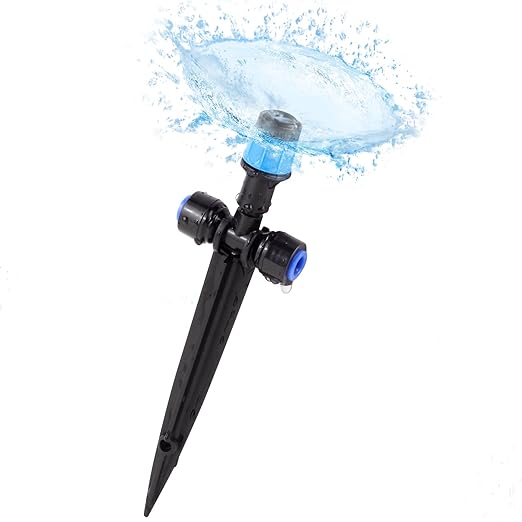 12PCS Adjustable Drip Irrigation Emitters(Fan-Shaped) Kit-Quick Connect for 1/4" Tubing, Dual Adjustment System-Easy to Install Drippers for Precise Garden Watering of Vegetables,Shrubs&Flowers