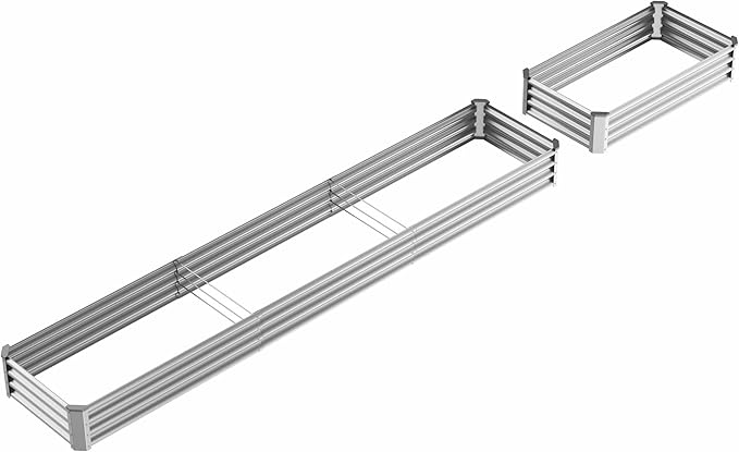 8X2X1FT-2P Galvanized Raised Garden Beds Outdoor // Planter Raised Beds for Gardening, Vegetables, Flowers, Large Metal Garden Box,Deep Plant Flower pots Outdoor.