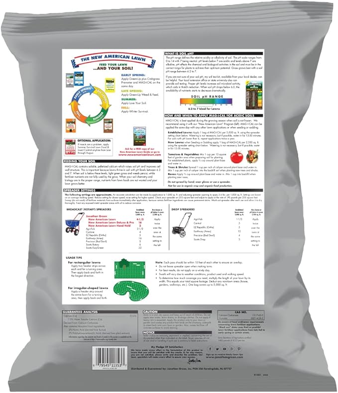 Jonathan Green (11353) Mag-I-Cal Soil Food for Lawns in Acidic Soil - Soil Amendment for Grass (5,000 Sq. Ft.)