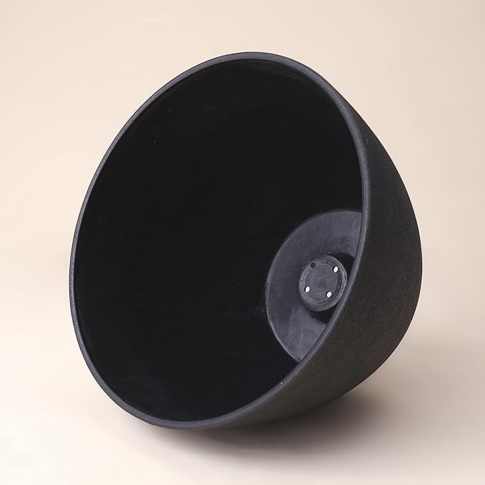 LA JOLIE MUSE Outdoor Planter Flower Pots Outdoor- 11.3 Inch Planter with Drainage for Indoor Outdoor Plants Flowers, Black, Set of 2