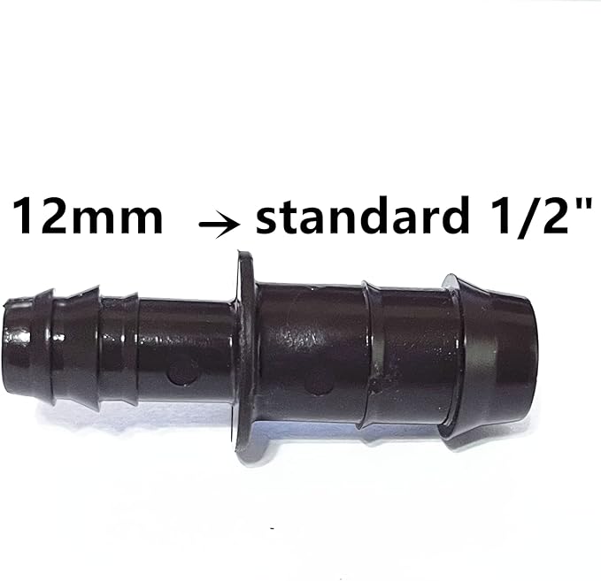 NETAFITM Drip Irrigation Barbed Fittings,3/8" 12MM Drip Tubing Coupler Elbow Tee Reducer (Reducer 17mm(1/2") X 12mm(3/8"), 1 Count)