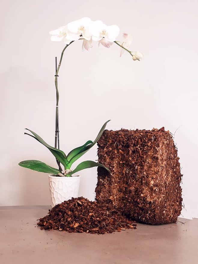 Coco Coir Chips Envelor 2.4 Cubic Feet Compressed Coconut Coir Bricks 10 lb. Natural Substrate for Indoor Outdoor Coco Chips for Plants Orchid Bark Coco Coir Brick Plant Soil Indoor Potting Mix