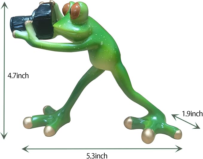 Outdoor Decor Garden Frogs Outdoor Decor Frog Gifts,Paparazzi Camera Decor,Frog Statues for Garden Frog Resin Crafts for Shelves Table Desk Decor