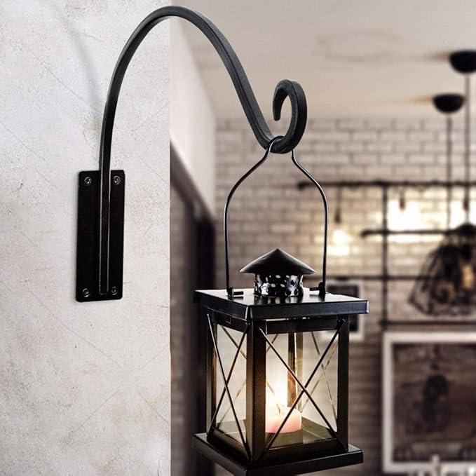 Qiang Ni Heavy-Duty Plant Hanger Outdoor: 16-Inch Hanging Plant Hooks for Outside Baskets - 2 Pieces Wall Mount Plant Bracket for Bird Feeder