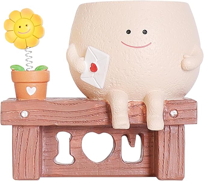 Sunflower Planter Pot with Drainage Hole Cute Plant Pots for Succulents Plants Live Unique Flower Pots for Indoor Outdoor Use