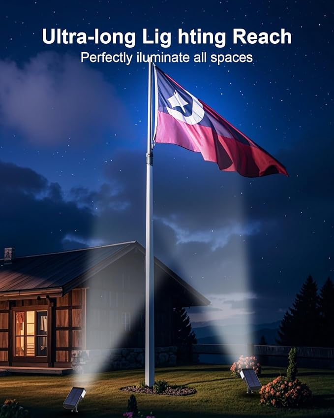 4 Pack Solar Powered Outdoor Spot Lights Outside Waterproof 20 LEDs Landscape Spotlights Dusk to Dawn for House Yard Tree, Plants, Walls, Path, Garden, Statues, Superior Accent Uplighting Cool White