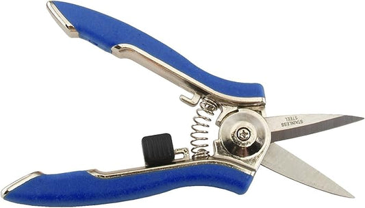 Dramm ColorPoint Stainless Steel Compact Garden Pruning Shears, Hand Pruner, Garden Clippers, with Heavy Duty Blade and Easy grip Handle, Blue