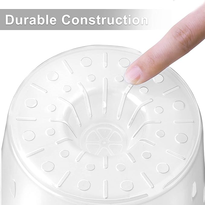 Orchid Pot, 7 Inch 8 Pack Orchid Pots with Holes and Saucers, Clear Plastic Plant Pot Indoor