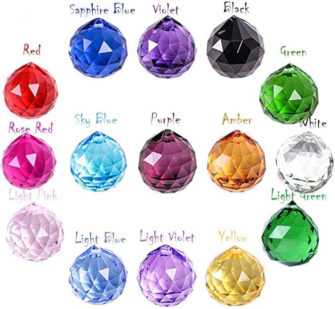 MerryNine 20Pack Crystal Ball 0.8"/20mm Prism Sun Shine Catcher Rainbow Pendants Maker, Hanging Crystals Prisms for Windows, for Feng Shui, for Gift (Multicolor)