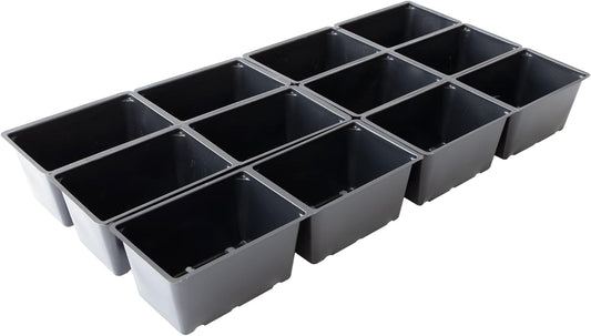12 Cell Plant Tray Inserts - Pack of 5 - One Dozen Perforated Planter Cells with Drain Holes - for 10x20 Trays. Gardening, Seed Starts, Microgreens & More