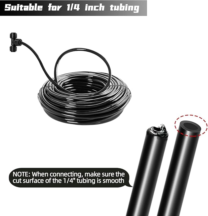 30 Pack Quick Connect 1/4" Drip Irrigation Tee Connectors, Universal Tee Fitting for 1/4 Inch Irrigation Tubing, Leak Free Fittings for Sprinkler or Drip Irrigation System