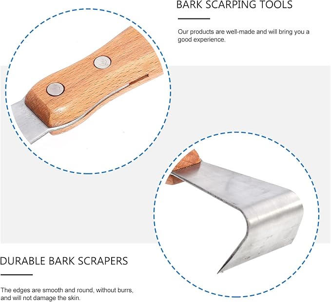 Happyyami 2pcs Bark Spud Debarking Tool Log Peeler Bark Removal Tool Crack Weeder for Patio Lawn Yard Woodworking Hand Tool