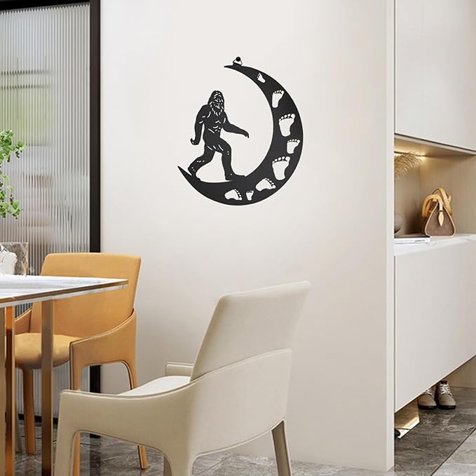 VZVXCC Bigfoot Metal Wall Art Outdoor Decor-12 Big Foot Statues Sasquatch Silhouette Wall Art Hanging Decorations,Bigfoot Sasquatch Gifts for for Indoor Outdoor Yard Art, Patio, Lawn