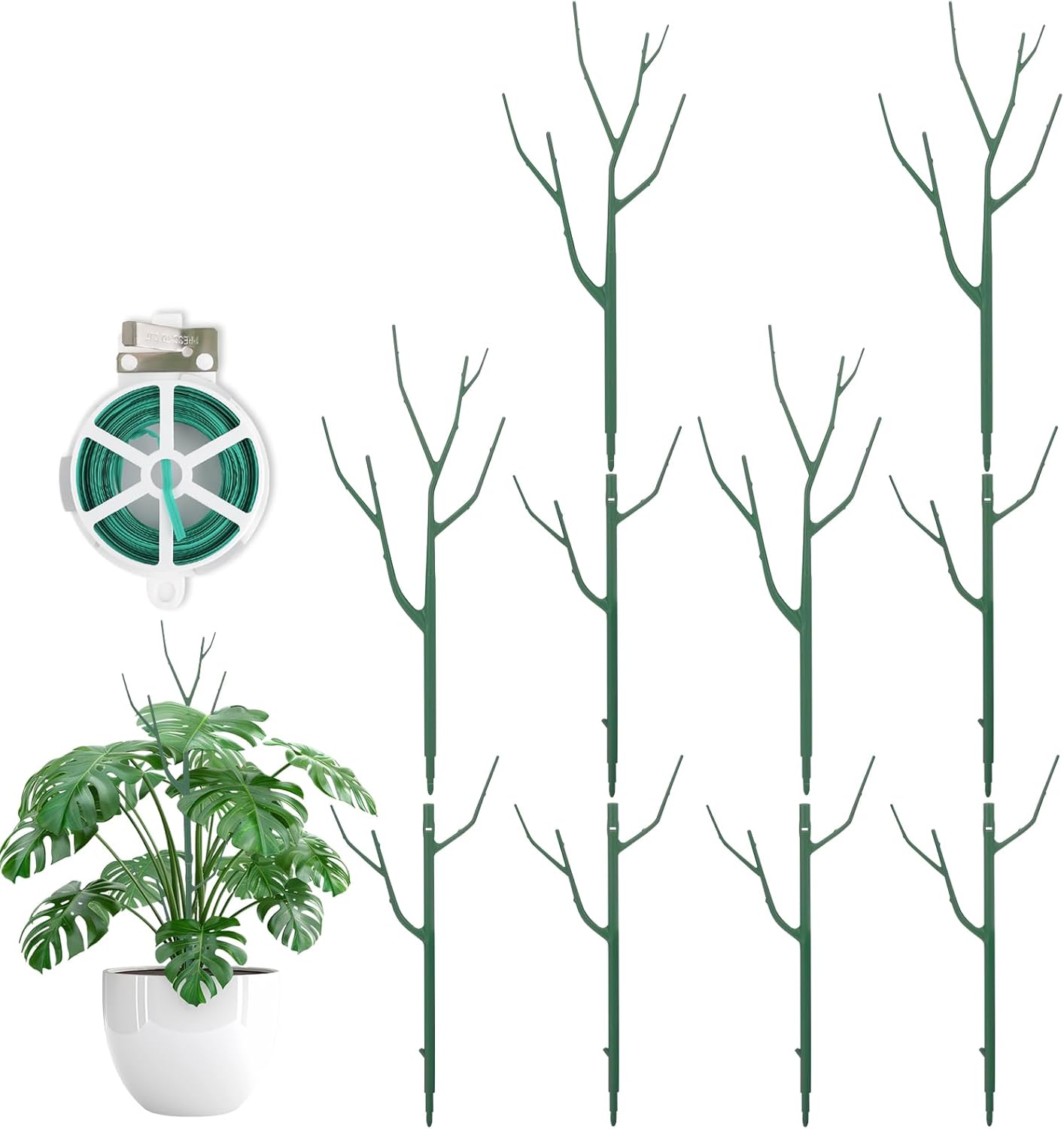 10 Pack Stackable Plant Support Stakes, Climbing Plant Support Structures for Monstera, Pothos, Philodendron Garden Plant Stakes for Indoor Outdoor Plants