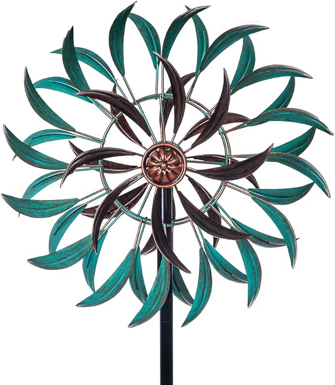 Stargarden Metal Wind Spinner,Two-Way Wind Sculptures,360 Degrees Kinetic Wind Spinners for Yard and Garden